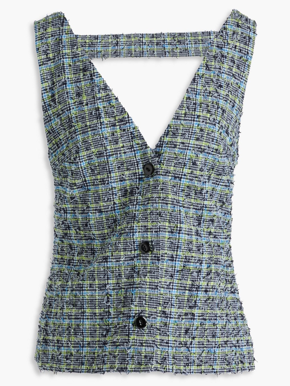 Textured Houndstooth tweed vest top